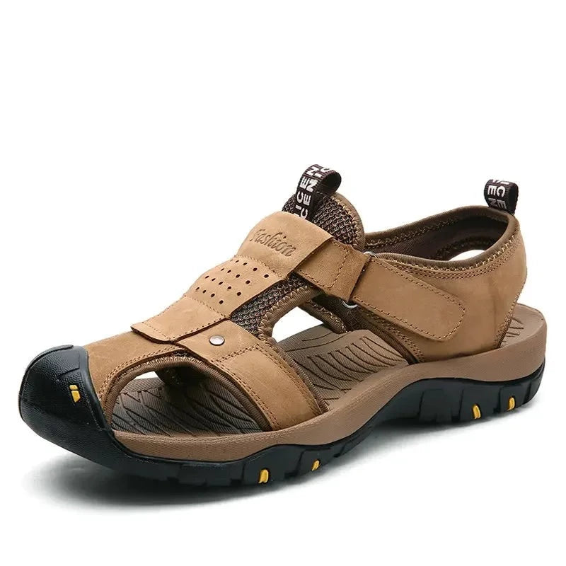 Summer Men's Shoes Outdoor Casual Shoes Sandals Genuine Leather Non-slip Sneakers Hihg Quality Men Beach Sandals v3