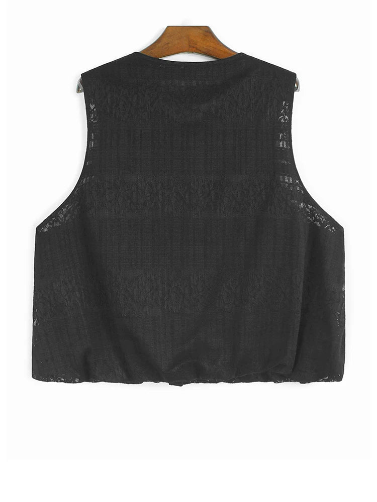 Black Vest Half-body Bud Skirt Two Pieces Suit New Round Neck Sleeveless Women Fashion Tide Spring Autumn 2025 1DJ1436