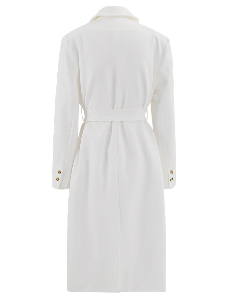 Women Gray Irregular Big Size Long Elegant Blazer New Lapel Long Sleeve Jacket Fashion Tide Spring Autumn 2025 17A2732