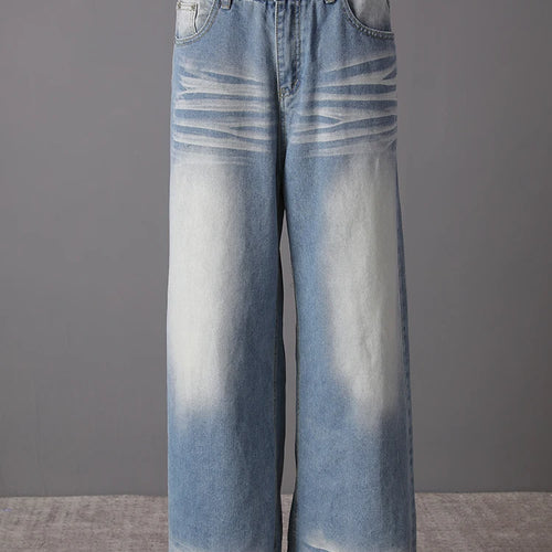 Load image into Gallery viewer, High Waist Blue Denim Vintage Pocket Casual Wide Leg Jeans New Women Trousers Fashion Tide Spring Autumn 2025 CPG3090
