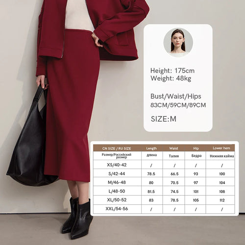 Load image into Gallery viewer, Women's Skirt 2025 Winter New Minimalist Solid Color Commuter Skirts For Woman Wool Long Versatile Clothing Female 12544047
