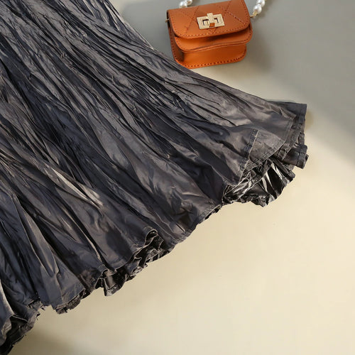 Load image into Gallery viewer, Women Elastic Waist Half Length Skirt Summer Solid Pleated Midi Vintage Sexy Club Skirts Fashion Romantic Simplicity Ladies Boho
