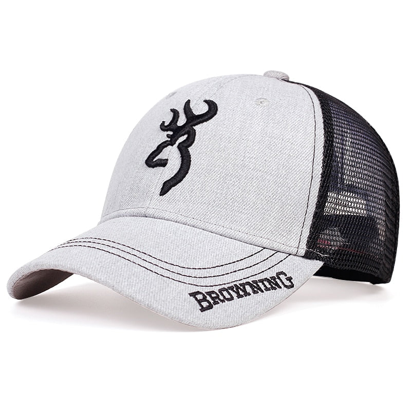 BROWNING embroidery baseball cap men's hip-hop tide hat ladies summer breathable mesh cap outdoor sun hat trucker hats