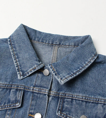 Solid Spliced Tassel Denim Jackets For Women Lapel Long Sleeve Patchwork Single Breasted Loose Casual Jacket Female