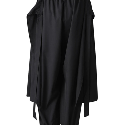 Load image into Gallery viewer, High Elastic Waist Black Irregular Spliced Long Wide Leg Pants New Trousers Women Fashion Tide Spring Autumn 2025 CPG2997
