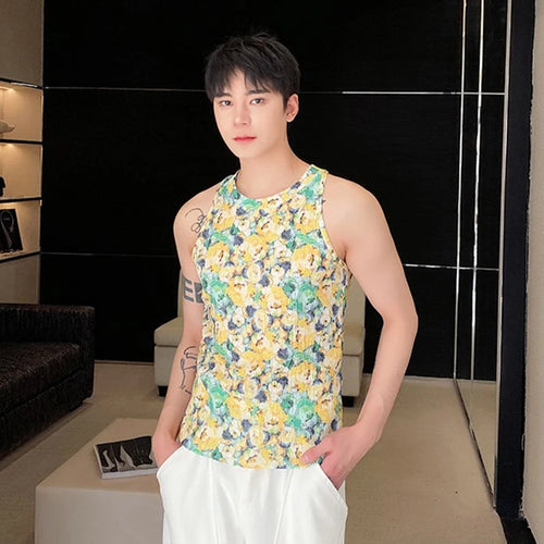 Load image into Gallery viewer, Summer Vest Personalized Men&#39;s Round Neck Tank Top Trend Sleeveless 2024 New Fashion Prting Sleeveless Male Top 9C5403
