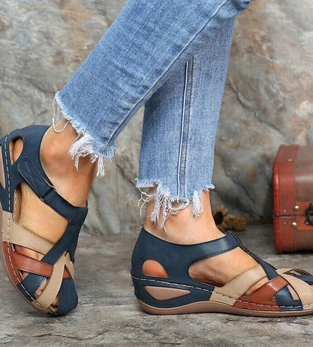 Women's Sandals Wedges Heels Sandals For 2025 Summer Shoes Woman Mix Color Heeled Sandalias Mujer Low Platform Summer Footwear