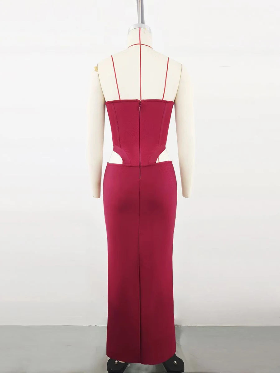 Solid Slimming Hollow Out Sexy Dresses for Women Trapless Sleveless Tunic Temperament Dress Female Fashion Clothing