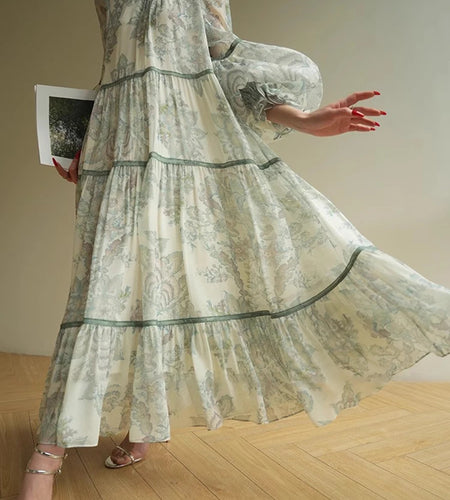 Hit Color Loose Dresses For Women O Neck Long Sleeve High Waist Temperament Long Dress Female Fashion Style Clothes