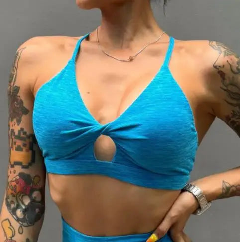 Load image into Gallery viewer, Shoulder Strap Neck Hanger BUTTERFLY SPORTS BRA
