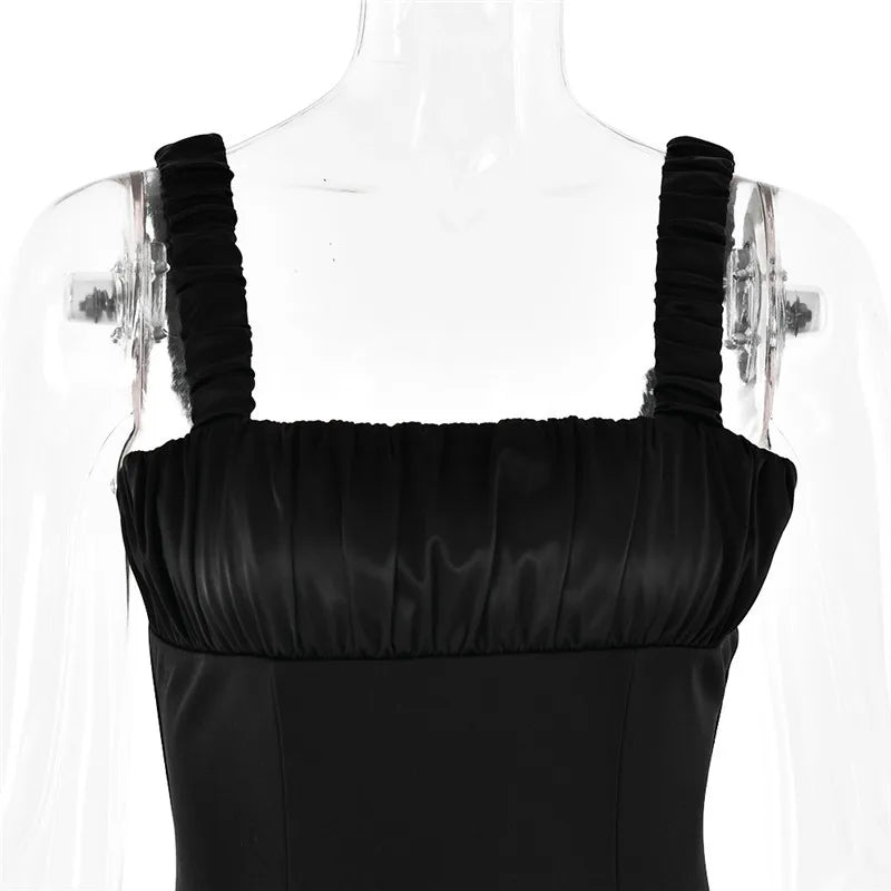 Elegant Satin Corset Mini Dress For Women  Fashion New Spaghetti Strap Sleeveless Backless A-line Club Party Sexy Dress