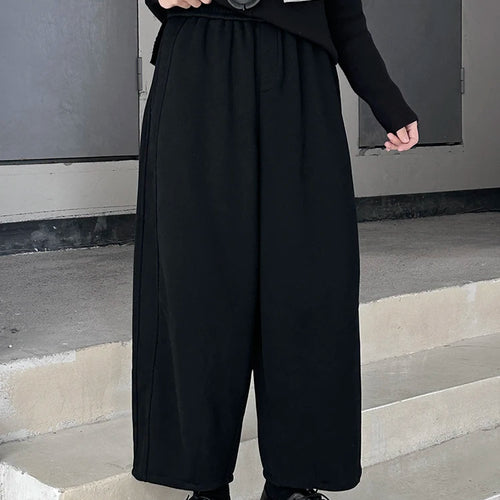 Load image into Gallery viewer, High Elastic Waist Gray Brief Shaped Thick Wide Leg Pants New Trousers Women Fashion Tide Autumn Winter 2025 1DH9205
