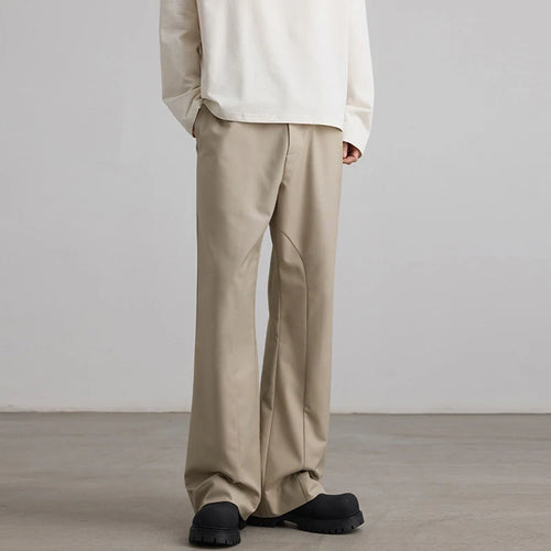 Load image into Gallery viewer, Men's Summer Suit Pants New Korean Style Splicing Micro Flared Trousers Straight Leg Solid Color Trendy Male Bottoms 9W1902
