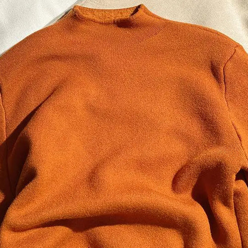 Load image into Gallery viewer, Solid Elegant Basic Knit Pullover Tops Women Half Turtlneck Velvet Sweater Long Sleeve Casual Slim Korean Fashion Autumn Winter
