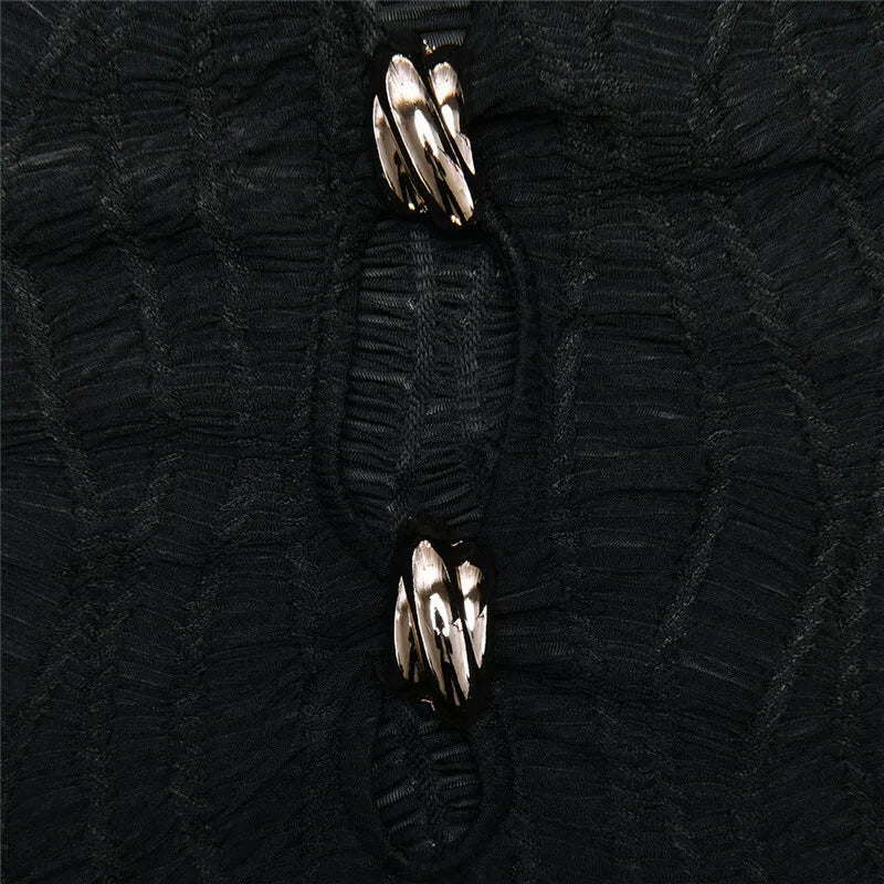 Hollow Out Sleeveless Sexy Mini Dress Women Robe Fashion Summer New Metal Ring Skinny Tank Dress Female Club Dresses