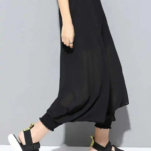 Load image into Gallery viewer, High Elastic Waist Black Chiffon Long Harem Pants New Loose Fit Trousers Women Fashion Tide Spring Autumn 2025 1DF5297
