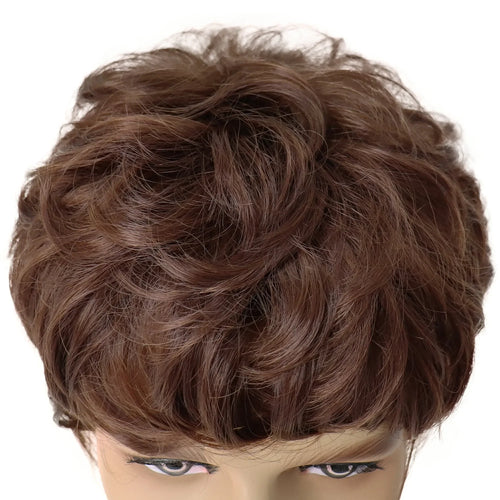 Load image into Gallery viewer, Synthetic Wigs for Men Short Brown Wig Curly Hair for Man Guy Natural Wig Curly Korean Hairstyles Brunette Boy Wigs
