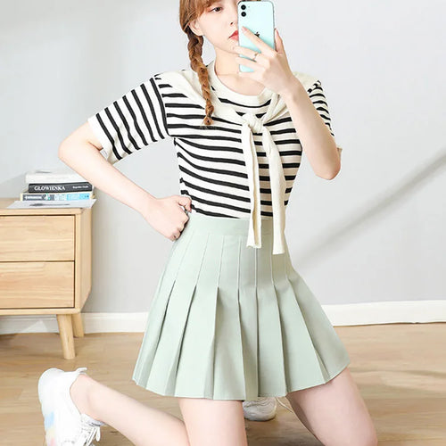 Load image into Gallery viewer, Brown Skirt Ladies 2025 Summer Clothes Women&#39;s High Waist Harajuku Korean Style Black Mini Pleated Skirt For School Girl Uniform
