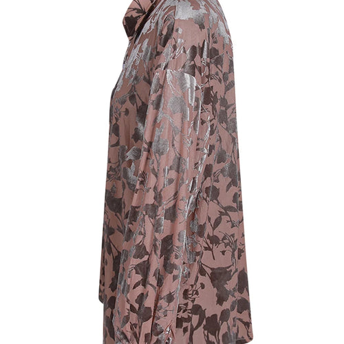 Load image into Gallery viewer, Women Pattern Printed Flocking Big Size Elegant Blouse New Lapel Long Sleeve Shirt Fashion Tide Spring Autumn 2025 CPG2802
