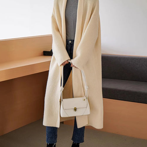 Load image into Gallery viewer, Yellow Big Size Long Knitting Cardigan Sweater V-Neck Long Sleeve Women New Fashion Tide Spring Autumn 2025 1DH6453
