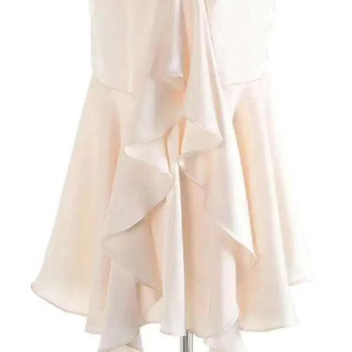 Load image into Gallery viewer, High Waist Apricot Irregular Elegant Midi Half-body Mermaid Skirt Women Fashion Tide New Spring Autumn 2025 1DJ0074
