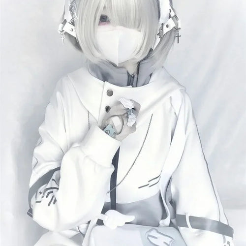 Load image into Gallery viewer, Japanese Oversized Hoodies Streetwear Vintage Contrast Coats Women Loose Y2k Aesthetic Jackets 2025 Casual Grunge Zipper Tops
