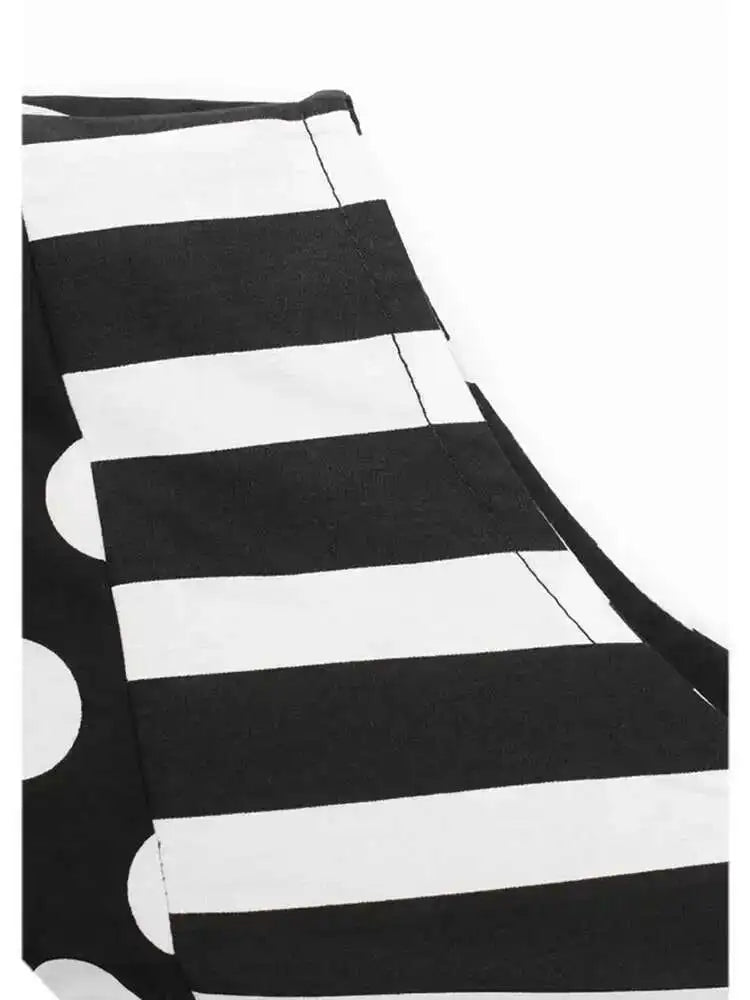 Women Black Dot Printed Big Size Pocket Strap Dress New Square Collar Sleeveless Fashion Tide Spring Autumn 2025 1DH6187