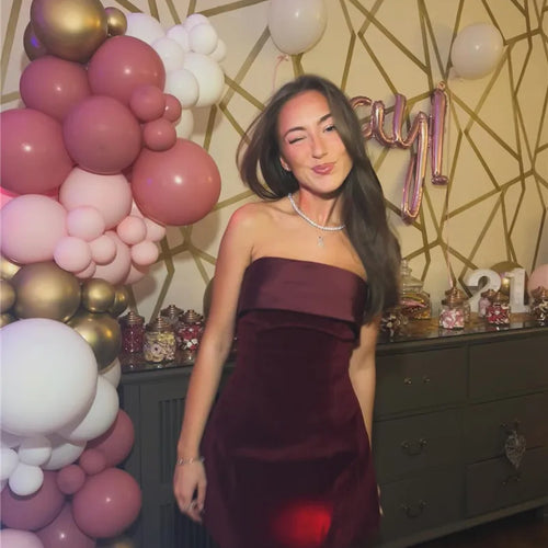 Load image into Gallery viewer, Strapless Backless Sexy Mini Dress Women Fashion With Zipper Off-shoulder Sleeveless A-line Bodycon Club Party Dress
