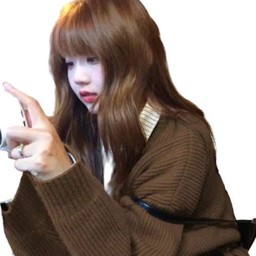 Load image into Gallery viewer, Autumn Sweet Y2k Aesthetic Casual Knitted Cardigans 2025 Grunge Gentle Solid All Match Tops Harajuku Loose V Neck Sweater Women
