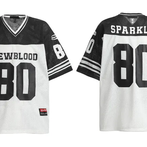 Load image into Gallery viewer, Vintage Mesh Jersey T-Shirt Y2K Graphic Printed Patchwork Sports V-Neck Tshirt Streetwear Hip Hop Harajuku Breathable Urban Top
