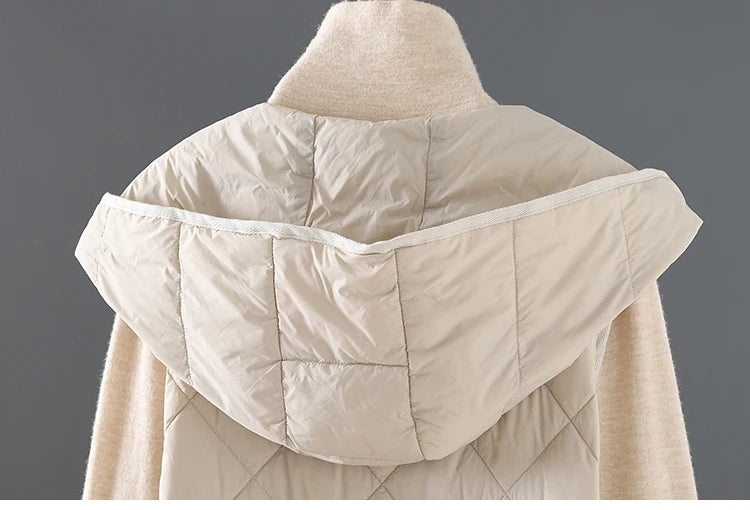 Winter Down Cotton Vest Women Sleeveless Jacket Vintage Warm Casual Mid Length Coat Ladies Single Breast Long Hooded Waistcoat