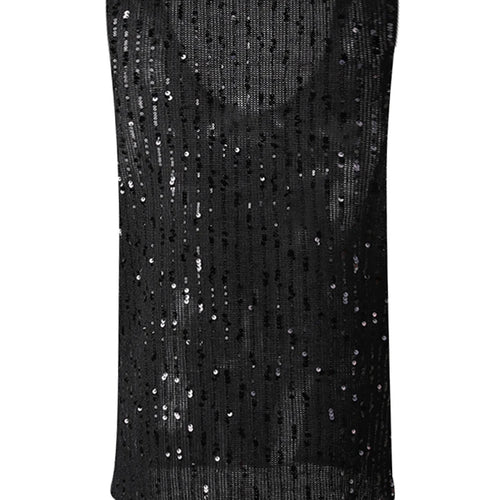 Load image into Gallery viewer, Women Black Sequins Elegant Perspective Big Size Blouse New Lapel Long Sleeve Shirt Fashion Spring Autumn 2025 CPG3180
