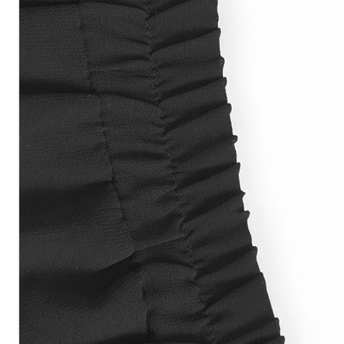 Load image into Gallery viewer, High Elastic Waist Black Irregular Ruffles A-line Half-body Skirt Women Fashion Tide New Spring Autumn 2025  1DJ1106
