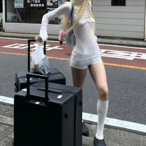 Load image into Gallery viewer, Y2k Aesthetic Two Piece Sets Streetwear Fairy Casual Crop Hooded Tops + Harajuku Letter Print Slim Fit Vest Female Grunge Suit
