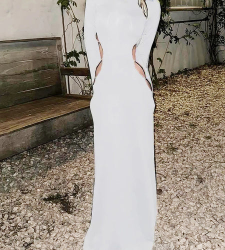 Autumn Elegant Black Long Sleeve Hollow Out Sexy Bodycon Maxi Dress Autumn Women Y2K Clothes Evening Party Birthday