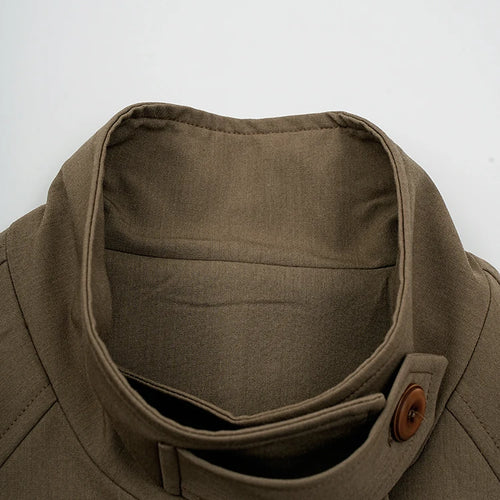 Load image into Gallery viewer, Women Khaki Belted Big Size Elegant Trench New Stand Collar Long Sleeve Windbreaker Fashion Spring Autumn 2025 CPG2261
