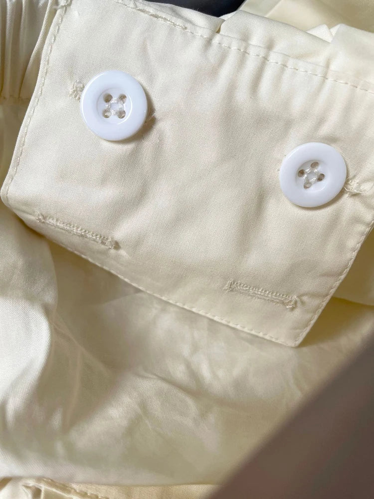 Women Apricot Bow Spliced Elegant Blouse New Skew Collar Short Sleeve Shirt Fashion Tide Spring Summer 2025 1DJ1488