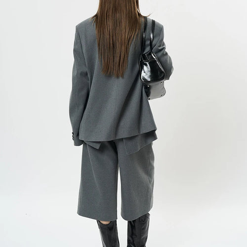 Load image into Gallery viewer, Women Gray Brief Shaped Elegant Big Size Blazer New Lapel Long Sleeve Jacket Fashion Tide Spring Autumn 2025 1DH9578
