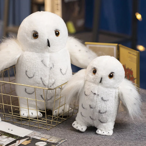 Load image into Gallery viewer, 20/25/30cm Simulation Owl Snow White Hair Big Eyes Stuffed Nocturnal Animal  Kawaii Home Decor Kids Birthday Gift
