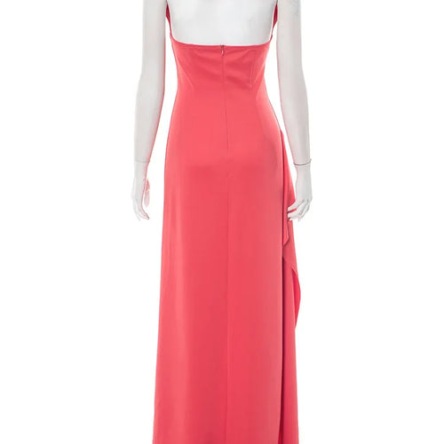 Load image into Gallery viewer, Off-shoulder Backless Split Sexy Maxi Dress Women Gown Pink Summer New Zipper Strapless Evening Club Party Long Dress
