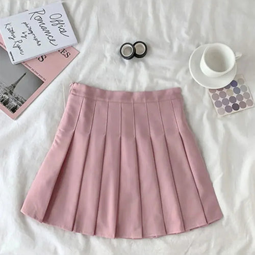 Load image into Gallery viewer, Black Skirt Female Summer High Waist gothic Anti-Glare A-Line Pleated Skirt Short Skirt Purple Ins Tide Ulzzang Skirt

