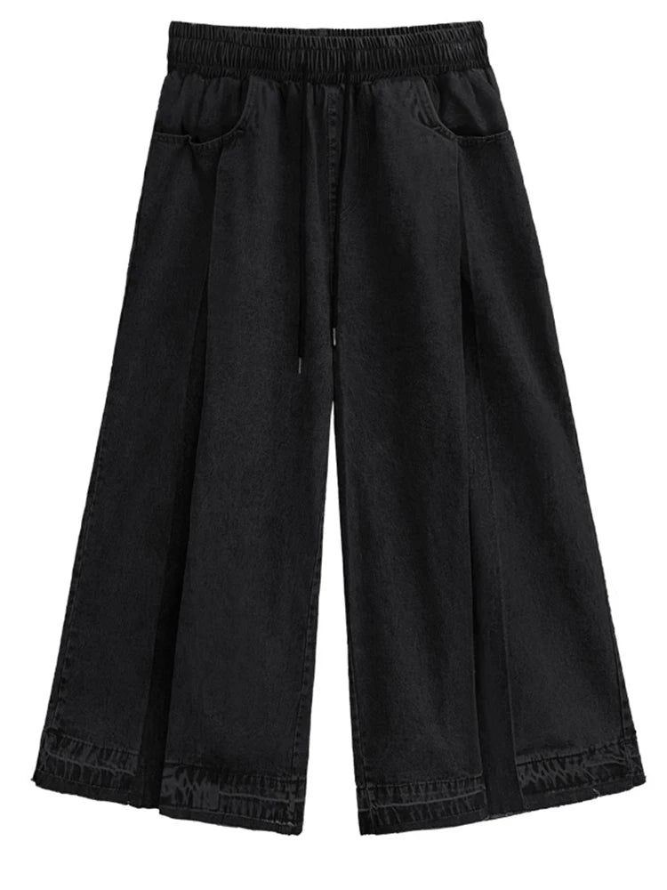 High Waist Blue Denim Pleated Long Wide Leg Jeans New Loose Women Trousers Fashion Tide Spring Autumn 2025 1DH0520