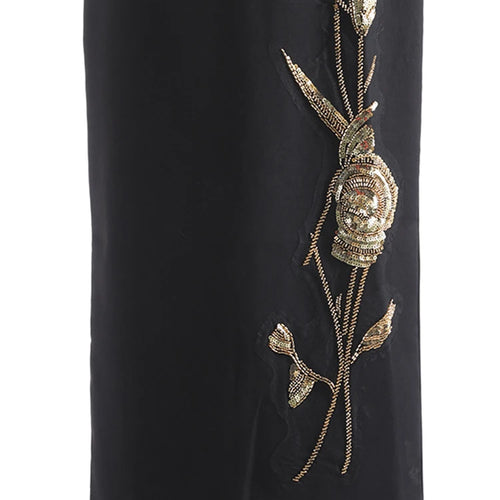 Load image into Gallery viewer, High Elastic Waist Black Three-dimensional Nailed Flower Half-body Skirt Women Fashion Tide New Spring Autumn 2025 1DJ0647
