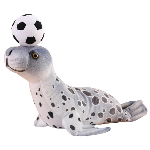 Load image into Gallery viewer, 37/53CM Creative Seal &amp; Sea Lion Plush Toys Heading the Ball Stuffed Soft Simulation Infauna Seal Funny Children&#39;s Decor Gift
