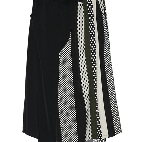 Load image into Gallery viewer, High Elastic Waist Black Dot Color-block Long Wide Leg Pants New Trousers Women Fashion Tide Spring Autumn 2025 1DJ0896
