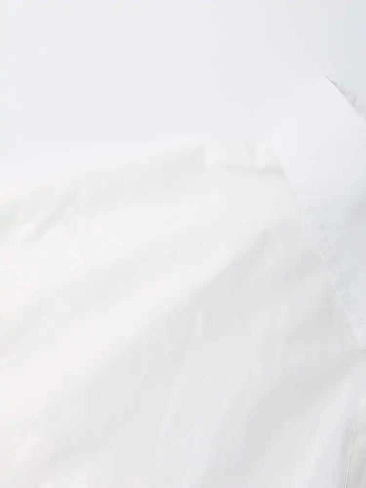 Women White Pattern Printed Irregular Big Size Blouse New Lapel Long Sleeve Shirt Fashion Tide Spring Autumn 2025 CPG1305