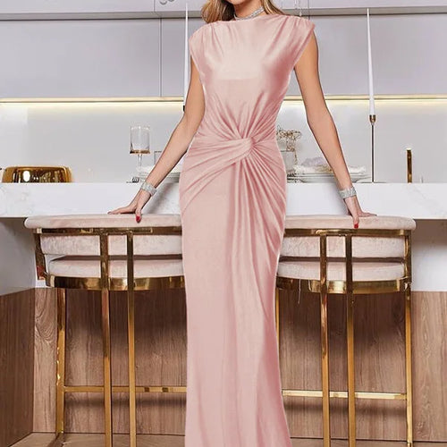Load image into Gallery viewer, Elegant Sleeveless Round Neck Long Dress For Women Spring Summer 2025 New Temperament Slim Party Club Evening Dress
