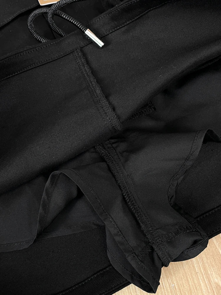 Streetwear Black Fashion Skirt For Women High Street Patchwork Detachable Pockets Mini Skirts Female Korean Clothes