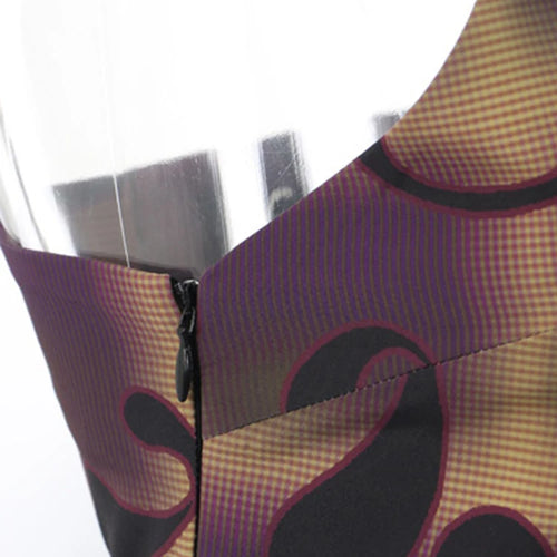 Load image into Gallery viewer, Women Purple Print Irregular Elegant Spaghetti Strap Dress New V-Neck Sleeveless Fashion Tide Spring Autumn 2025 1DJ0346
