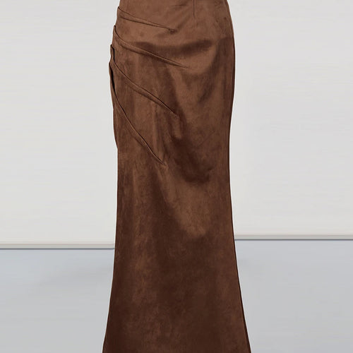 Load image into Gallery viewer, Solid Slimming Spliced Folds Fashion Skirts for Women High Waist Split Patchwork Belt Temperament Skirt Female New
